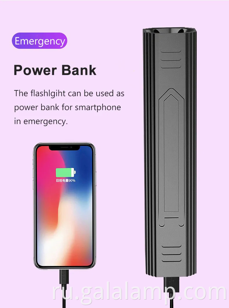 Портативный 365 -нм УФ -фонарик с перезаряжаемым черным светом и 5 режимами